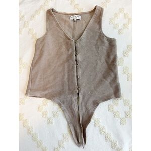 Madewell Texture & Thread Button Front Tie Tank